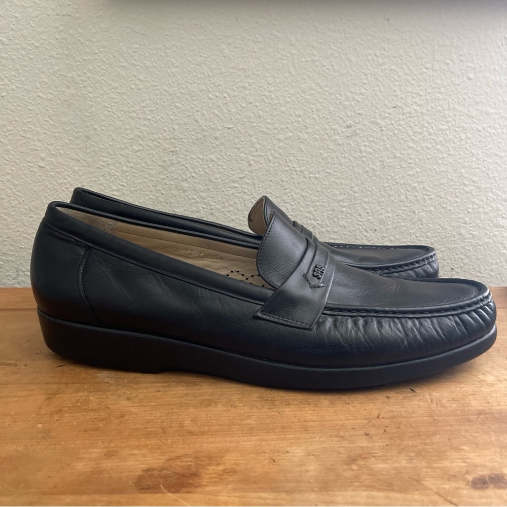 SAS Ace Men's Black Handsewn Leather Tripad Comfort Loafers Slip On Shoes Sz 15